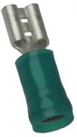 42844-1 TE Connectivity PIDG FASTON .250 Green Insulated Female Spade Connector, Receptacle, 6.35 x 0.81mm Tab Size, 2mm² to
