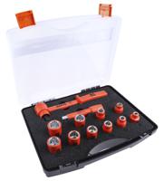 911-1477 ITL Insulated Tools Ltd 12-Piece Imperial, Metric 1/2 in Standard Socket Set with Ratchet, 12 point, VDE/1000V