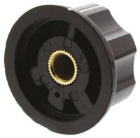 4-1437624-6 TE Connectivity Black Potentiometer Knob,