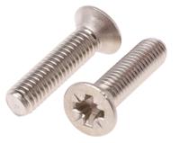 158-3758 RS PRO Pozi M6 Countersunk A4 316 Stainless Steel Machine Screws DIN 965 x 25.0mm