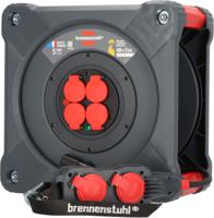 9212451110 brennenstuhl 40m 8 Socket Type E - French Cable Reel Semi-enclosed Reel, 230 V, IP44