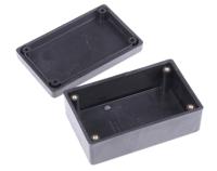 1594rficbk Hammond 1594 Series Black Flame Retardant ABS Enclosure, IP54, Black Lid, 106.5 x 66 x 45.4mm
