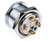 175-8735 RS PRO Illuminated Push Button Switch, Momentary, Panel Mount, 16mm Cutout, SPST, Blue LED, 36V dc, IP67