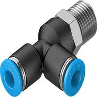 qstl-14-6 Festo QSTL Series T Fitting, R 1/4 Male to 6 mm, Threaded-to-Tube Connection Style, 153119