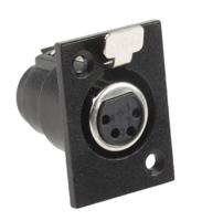 457-954 RS PRO Panel Mount XLR Connector, Female, 4 Way, Silver Plating