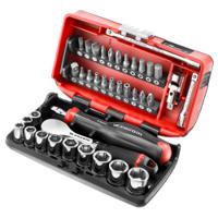 r181nano Facom 38-Piece Metric 1/4 in Standard Socket/Bit Set with Ratchet, 6 point
