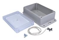 rp1135bfc Hammond RP Series Light Grey ABS General Purpose Enclosure, IP65, Flanged, Clear Lid, 125 x 85 x 55mm