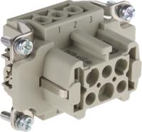 09330062701 HARTING Heavy Duty Power Connector Insert, 16A, Female, Han E Series, 6 Contacts