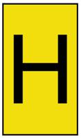 901-10152 HellermannTyton Ovalgrip Slide On Cable Markers, Black on Yellow, Pre-printed "H", 1.7 → 3.7mm Cable,