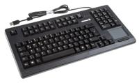 g80-11900lumde-2 CHERRY Wired USB Compact Touchpad Keyboard, QWERTZ, Black