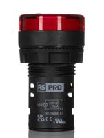 271-7489 RS PRO, Panel Mount Red LED Pilot Light, 22mm Cutout, IP65, Round, 230V ac