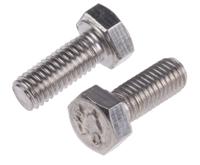 484-0098 RS PRO Plain Stainless Steel, Hex Bolt, M5 x 12mm