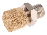 724-936 Legris 0672 Brass, Sintered Bronze 12bar Pneumatic Silencer, Threaded, G 1/8 Male
