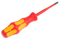 05006460001 Wera Pozidriv Insulated Screwdriver, PZ1 Tip, 80 mm Blade, VDE/1000V, 178 mm Overall