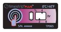 tp065 Timestrip Non-Reversible Temperature Label Indicator, 6°C to 8°C
