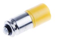 204-142 RS PRO Yellow LED Indicator Lamp, 12V ac/dc, Midget Groove Base, 6mm Diameter, 630mcd