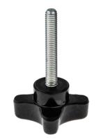 686-626 RS PRO Black 4-Arm Clamping Knob, M6, Threaded Stud