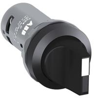 1sfa619201r1026-c2ss2-10b-20 ABB Short Handle Black Selector Switch - (SPST) 22mm Cutout Diameter 2 Positions