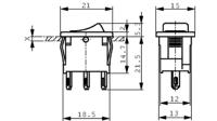 18521128 Marquardt DPST Rocker Switch Panel Mount