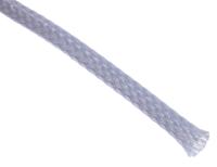 408-243 RS PRO Expandable Braided PET Grey Cable Sleeve, 5mm Diameter, 5m Length