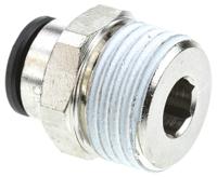 3175-10-21 Legris LF3000 Series Straight Threaded Adaptor, R 1/2 Male to Push In 10 mm, Threaded-to-Tube Connection Style