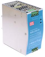 ndr-240-24 MEAN WELL NDR Switched Mode DIN Rail Power Supply, 90 → 264V ac ac Input, 24V dc dc Output, 10A Output, 240W