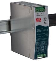 sdr-120-24 MEAN WELL SDR Switched Mode DIN Rail Power Supply, 88 → 264V ac ac Input, 24V dc dc Output, 5A Output, 120W