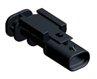 1-1703498-1 TE Connectivity, MCON 1.2 Automotive Connector Plug Black Plug-In 2 Way