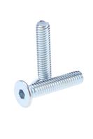 491-5085 RS PRO Bright Zinc Plated Steel Hex Socket Countersunk Screw, DIN 7991, M4 x 20mm
