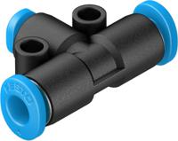 qsmt-4-3 Festo QS Series Tee Tube-to-Tube Adaptor, Push In 4 mm to Push In 3 mm, Tube-to-Tube Connection Style, 153368