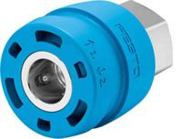 nphs-d6-p-g12f Festo Nickel Plated Brass Female Pneumatic Quick Connect Coupling, Threaded