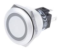 82-65511136 EAO 82 Series Illuminated Push Button Switch, Momentary, Panel Mount, 22.3mm Cutout, SPDT, Green LED, 240V, IP65, IP67