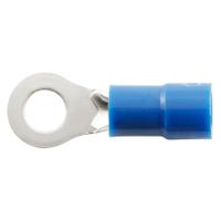 270-7645 RS PRO Insulated Crimp Ring Terminal, M4 Stud Size, 1.5mm² to 2.5mm² Wire Size, Blue