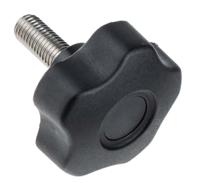 702-7658 RS PRO Black Multiple Lobes Clamping Knob, M12, Threaded Stud