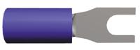132528-1 TE Connectivity PLASTI-GRIP Insulated Crimp Spade Connector, 1.25mm² to 2mm², 16AWG to 14AWG, M2.5 Stud Size Vinyl, Blue