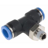 qst-18-10 Festo QS Series Tee Threaded Adaptor, Push In 10 mm to Push In 10 mm, Threaded-to-Tube Connection Style, 190667