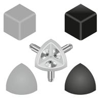 3842548710 Bosch Rexroth Grey Polypropylene Corner Bracket Cap, 40 x 40R Strut Profile