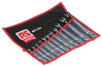 487-258 RS PRO 11-Piece Spanner Set, 6 → 19 mm, 6 → 19 mm, Chrome Vanadium Steel