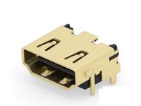2485396-1 TE Connectivity 1.6 mm 19 Way Right Angle HDMI Connector