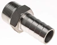 499-3760 RS PRO Stainless Steel Pipe Fitting, Straight Hexagon Hose Nipple, Male R 3/4in x Male