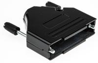 mhdtzk25-bk-ra-pc-bk-k MH Connectors MHDTZK-BK Series Zinc D Sub Backshell, 25 Way, Strain Relief