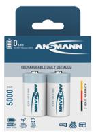 5030922 Ansmann MaxE Ansmann NiMH Rechargeable D Batteries, 5Ah