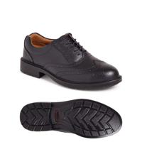 ss500cm-06 Sterling Safety Wear Unisex Black Toe Capped Safety Shoes, UK 6, EU 39