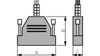 ctlm25un4 Deltron Connectors Thermoplastic D Sub Backshell, Strain Relief