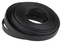 170-11000-hegp10-pet-bk HellermannTyton Expandable Braided PET Black Cable Sleeve, 10mm Diameter, 5m Length, Helagaine HEGP Series