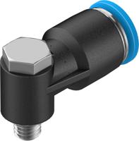 qslv-m5-6 Festo QS Series Elbow Threaded Adaptor, M5 Male to Push In 6 mm, Threaded-to-Tube Connection Style, 190666