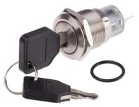 877-1999 RS PRO IP40 Key Switch, SPDT, 5 A 2-Way Common-Key
