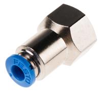 qsf-18-4-b Festo QS Series Straight Threaded Adaptor, G 1/8 Female to Push In 4 mm, Threaded-to-Tube Connection Style, 153022