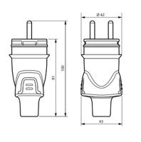 0-504-45 Legrand French Mains Connector, 16A Black, Cable Mount Rubber Screw, 250 V