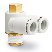 kq2z06-02as SMC KQ2 Series Elbow Fitting, 6 mm to R 1/4 Male, Threaded-to-Tube Connection Style, KQ2Z06-02AS